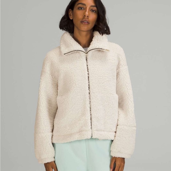 Lululemon Cinchable Fleece Zip-Up  in White Opal size 2 - Picture 1 of 12